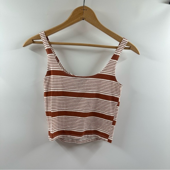 Forever 21 Burnt Orange & White Striped Cropped Tank – Size Small - Picture 4 of 4